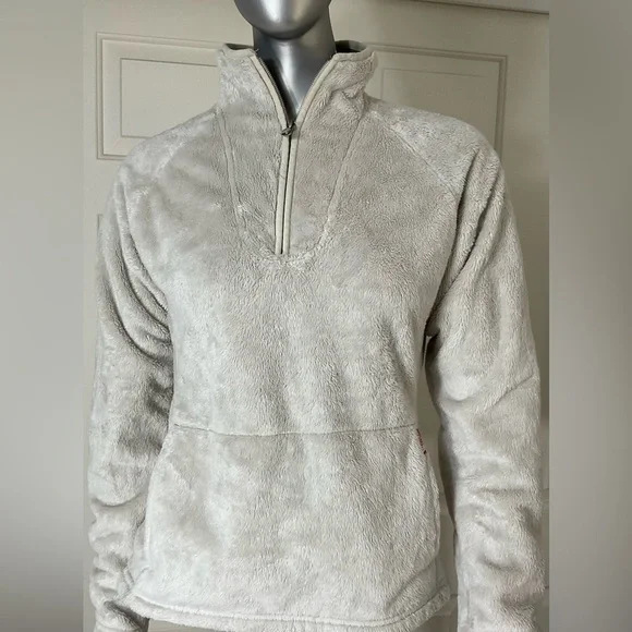 The North Face White Fleece Deep Pile Sherpa 1/4 Zip Pullover Women’s Size XS/tp - Picture 1 of 9